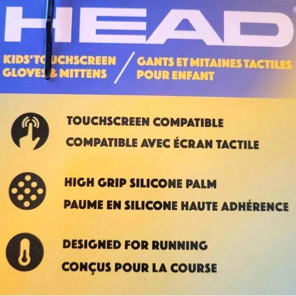 HEAD Touch Screen Sensatec Grip Black Gloves Kid’s Size Medium